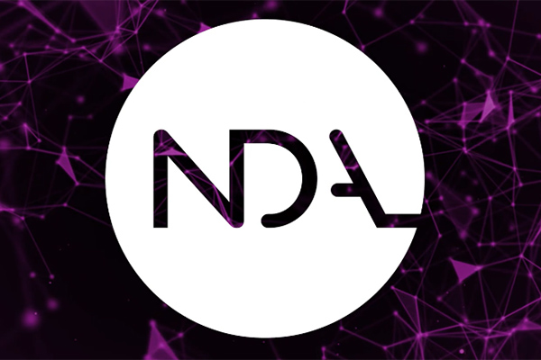 NDA logo over stylised background